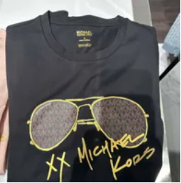 [S] MICHAEL KORS BRONZING LOGO SUNGLASSES PRINT SHORT SLEEVE TEE,BLACK, , JF150F197J-BLACK (SMK499)