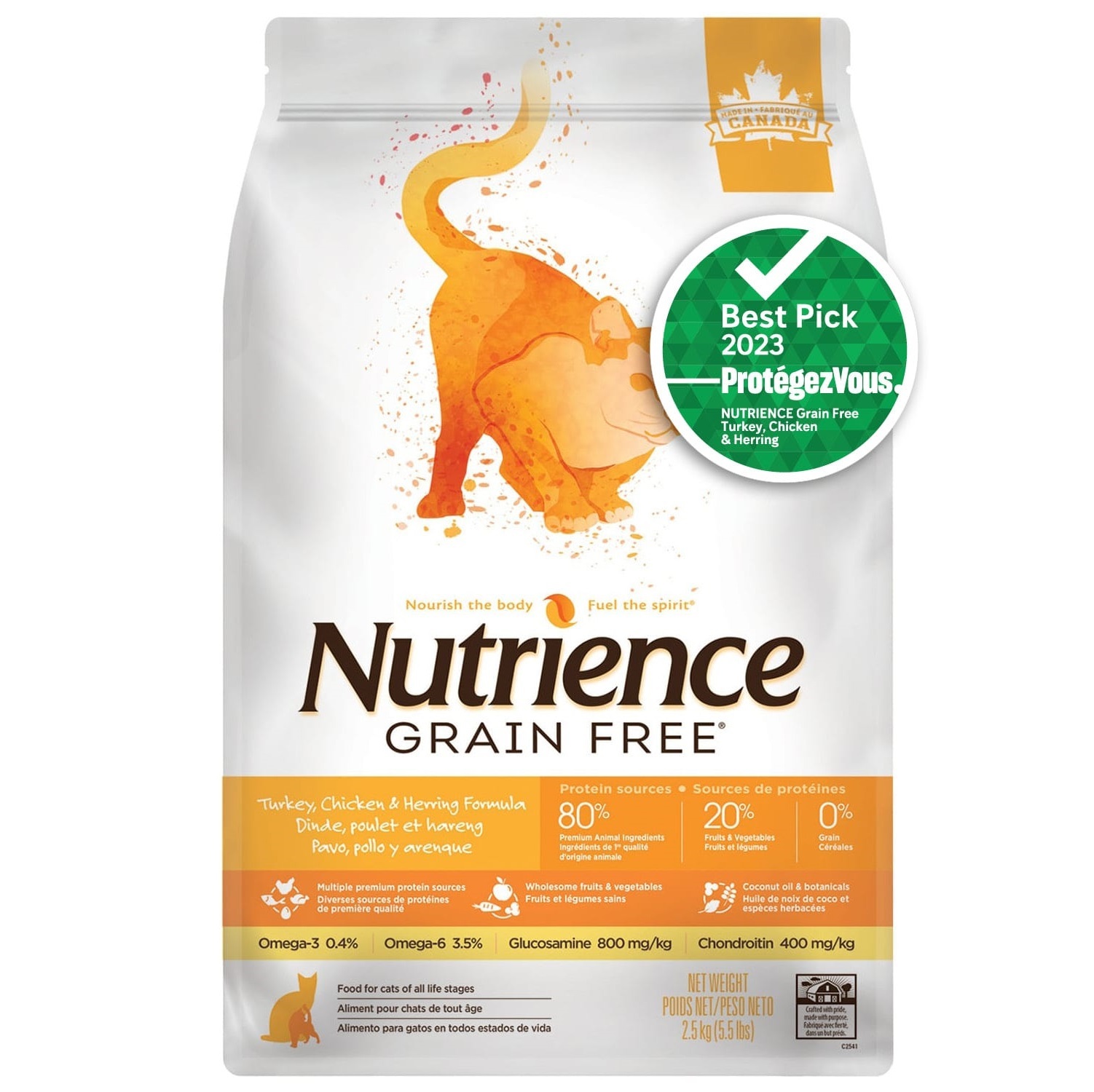 Nutrience紐翠斯 GF無穀物系列 全貓配方 火雞,雞,鯡魚．2.5kg（貓貓乾糧）