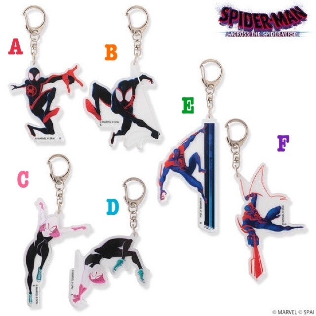 Pbandai 預訂2023/10月 MARVEL/ スパイダーマン：アクロス・ザ・スパイダーバース/ アクリルチャーム(全6種) Spider-Man 鎖匙扣