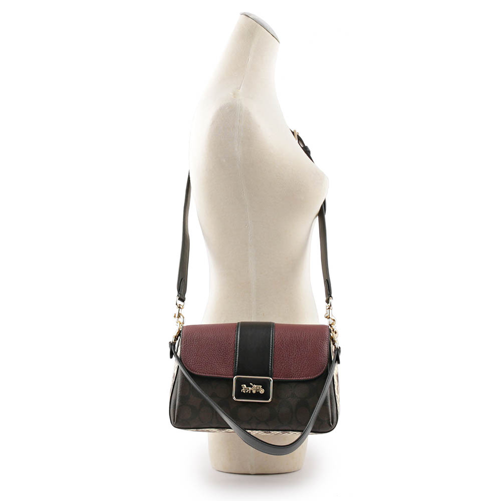 【COACH】Grace 方形馬車標誌拼皮革肩背/斜背包(多色) CC066 IMOSN