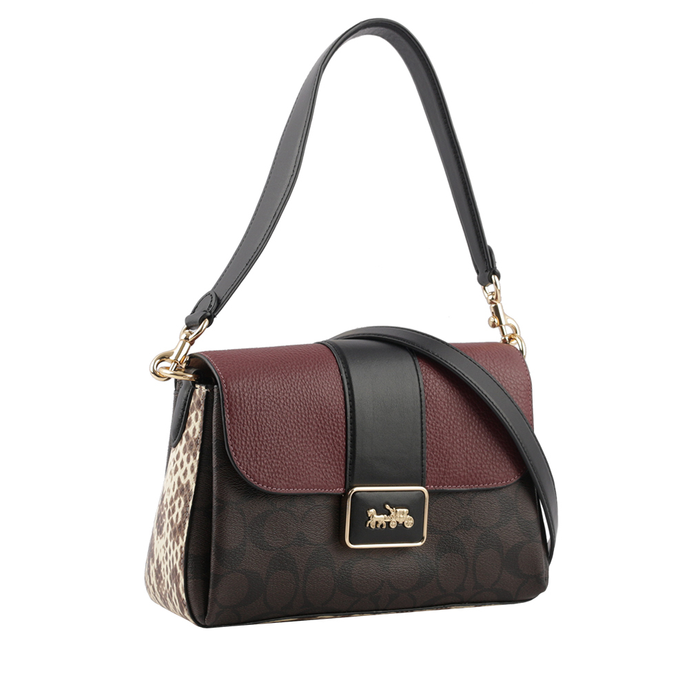 【COACH】Grace 方形馬車標誌拼皮革肩背/斜背包(多色) CC066 IMOSN