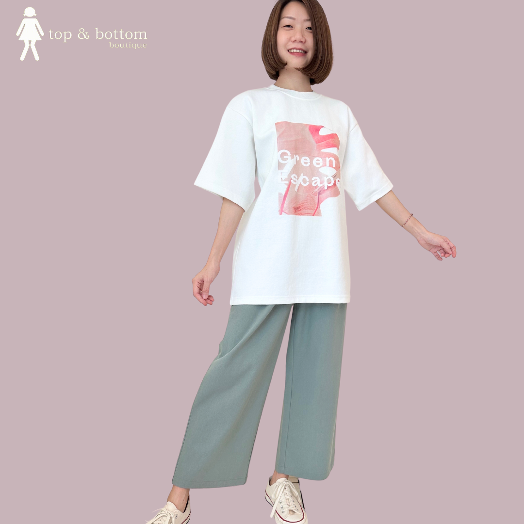 GREEN ESCAPE PRINTED LONG TEE