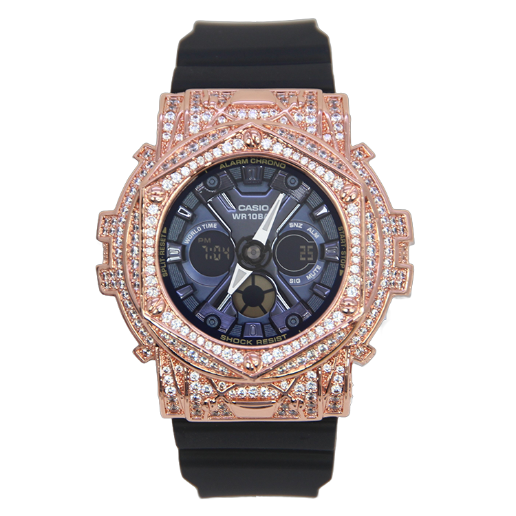 玫瑰金色 改裝手錶 BA-130-1A2 - Rokkaku