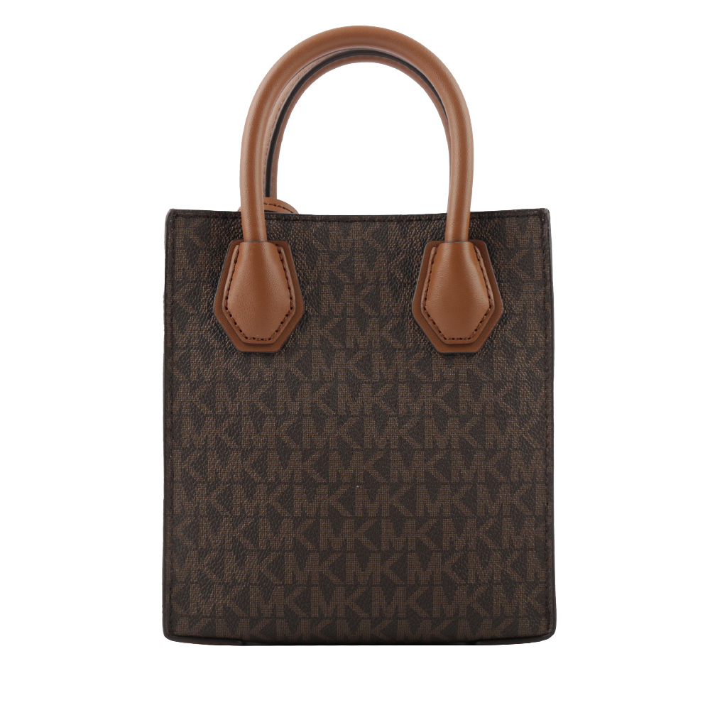 【Michael Kors】Mercer 塗層帆布手提/斜背二用迷你琴譜包(咖啡色) 35T1GM9C0I BROWN