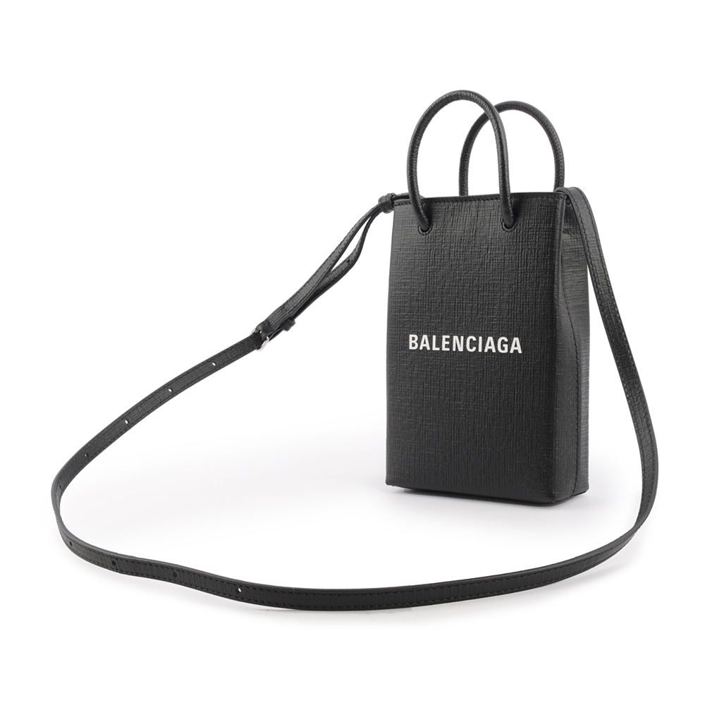 【BALENCIAGA】Logo購物手機袋(黑色) 757773 0AI2N 1000