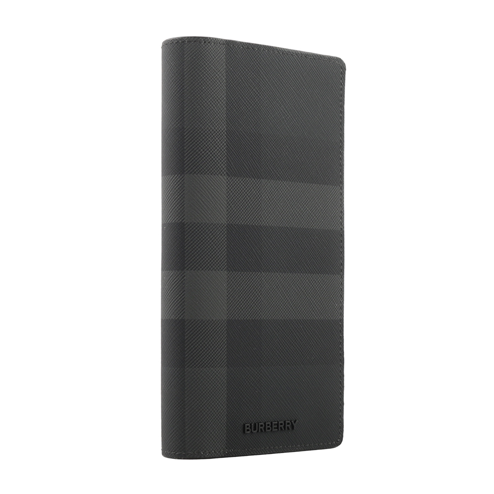 【BURBERRY】經典格紋拉鍊零錢袋對開長夾