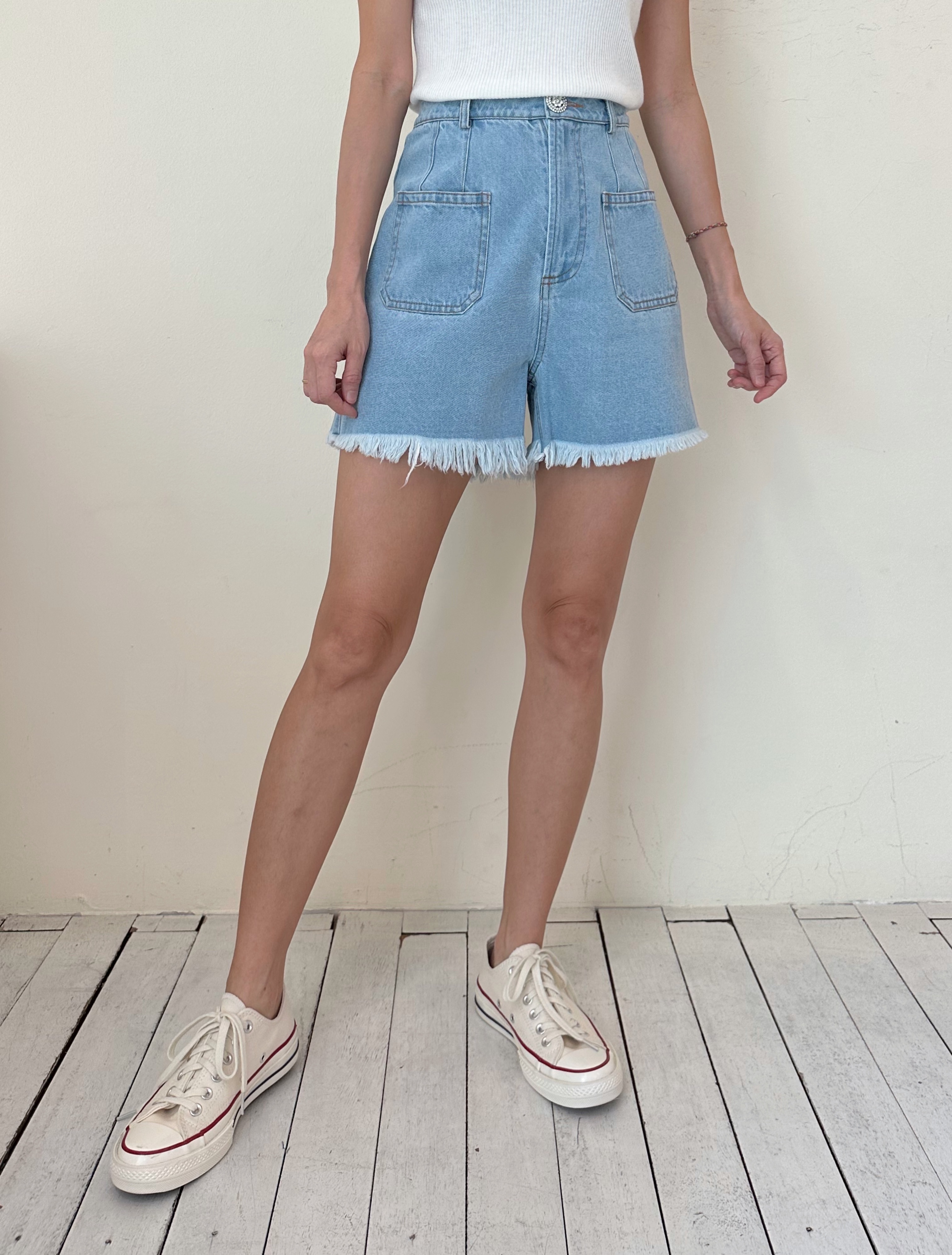 DENIM POCKET SHORTS