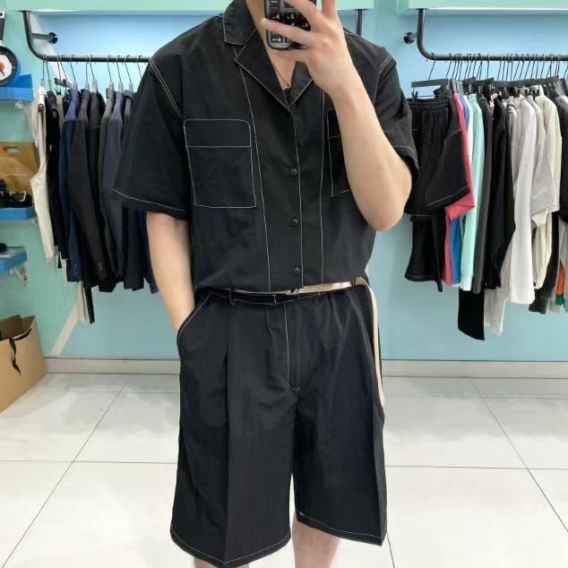 明線雙袋短袖恤衫 S2048