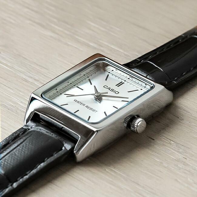 萬年鐘錶 - CASIO  簡單俐落小巧方形皮革女錶 LTP-V007L-7E1  錶徑22MM