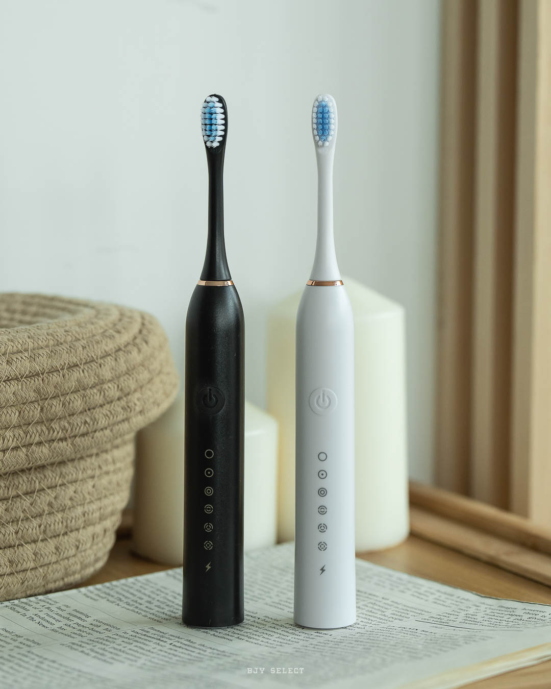 #現貨 超聲波電動牙刷 六種模式智能牙刷 杜邦刷毛 USB充電 兩色