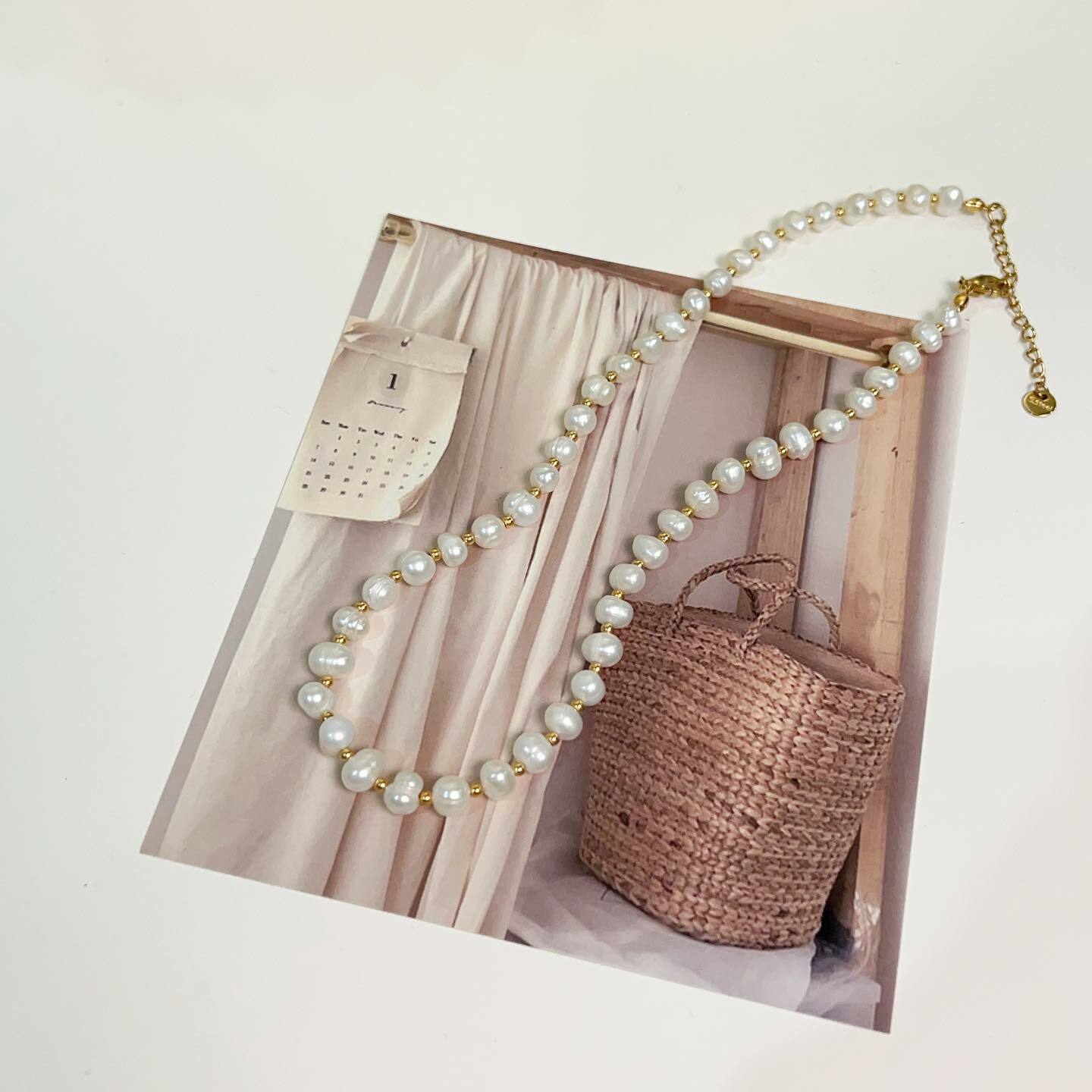 法式天然珍珠項鍊。四款