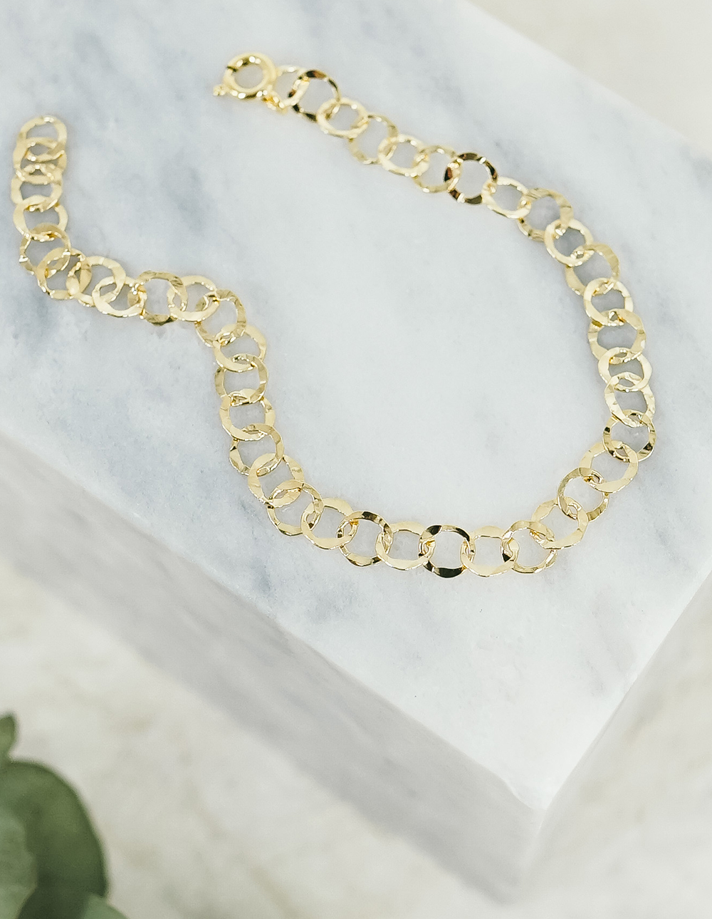 925 純銀扁片圈圈手鍊