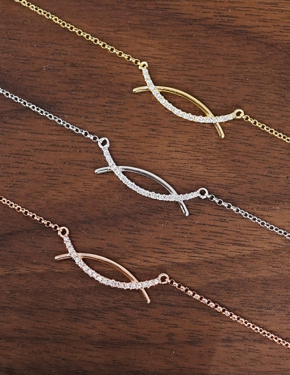 925 純銀交叉圓弧水鑽手鍊