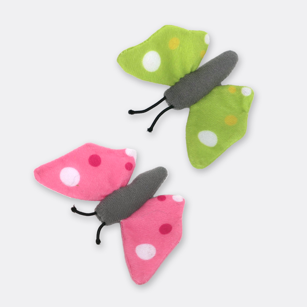 粉蝴蝶-100%木天蓼填充貓玩具