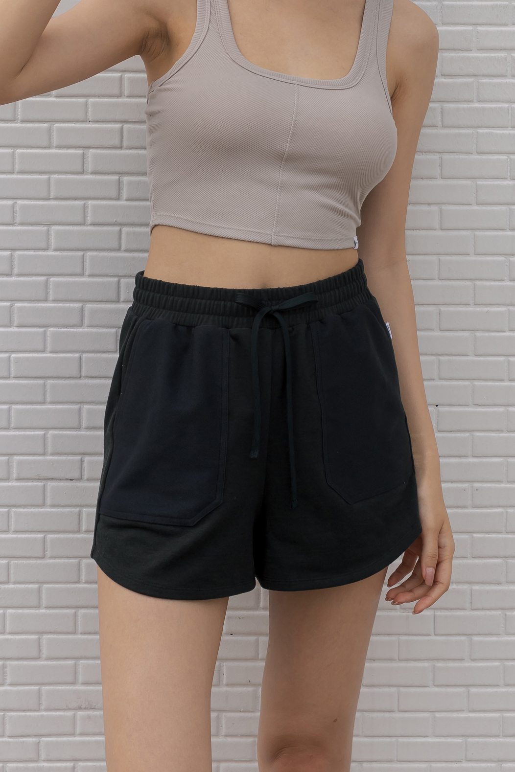 舒適A-line小短褲- 黑