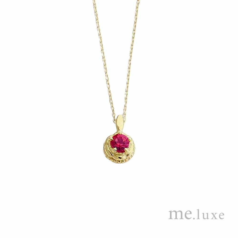 【me.luxe】K10蛋糕鑲台紅寶石鍊