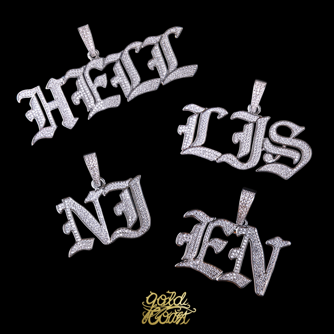 客製化歌德字字體(A-Z)字母墜飾