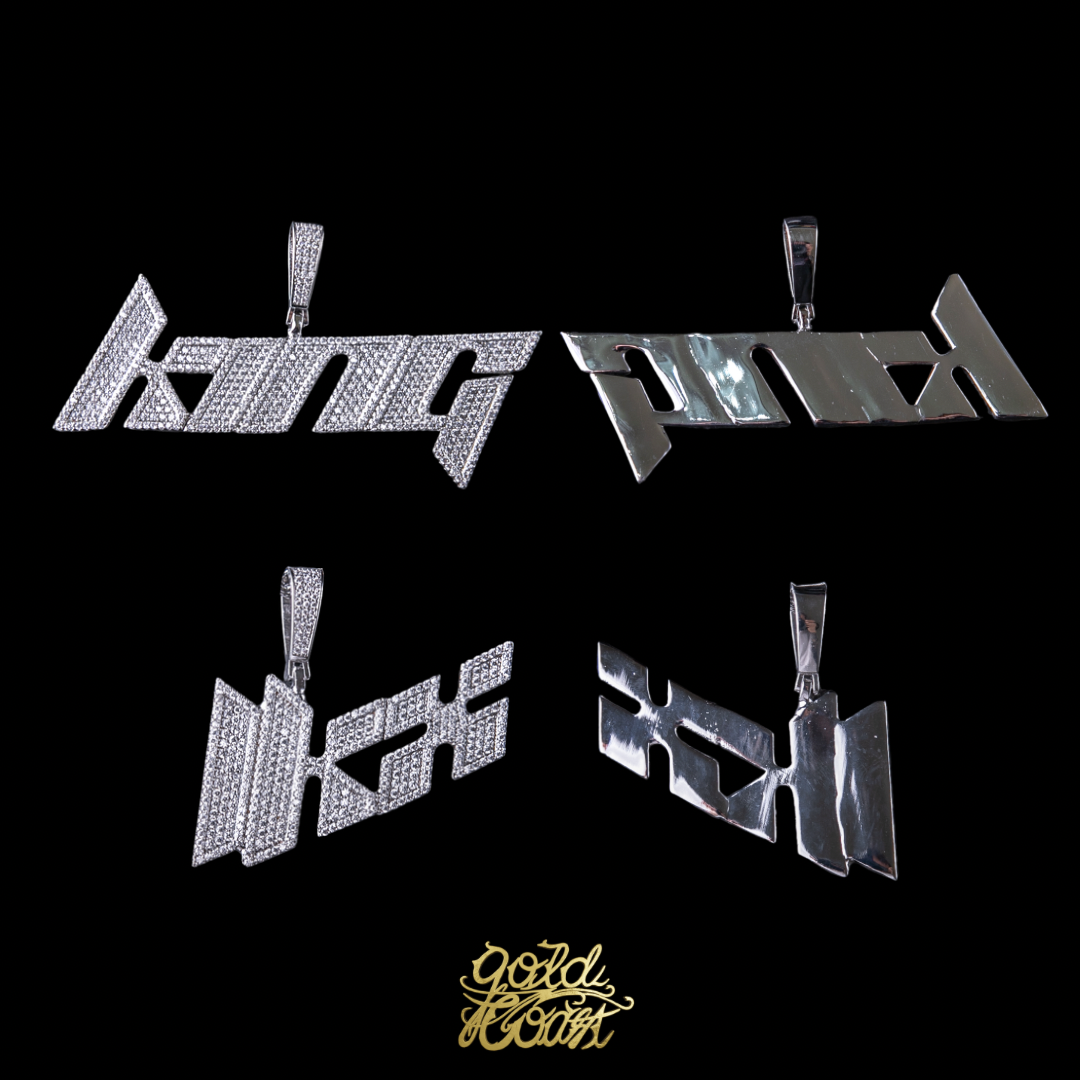 客製化滿鑲斜體字(A-Z)字母墜飾