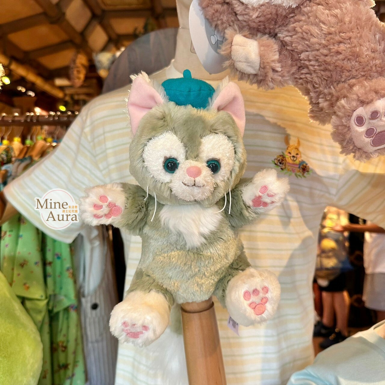 傑拉托尼 畫家貓 Gelatoni 絨毛 手偶 娃娃 玩偶 -香港迪士尼樂園