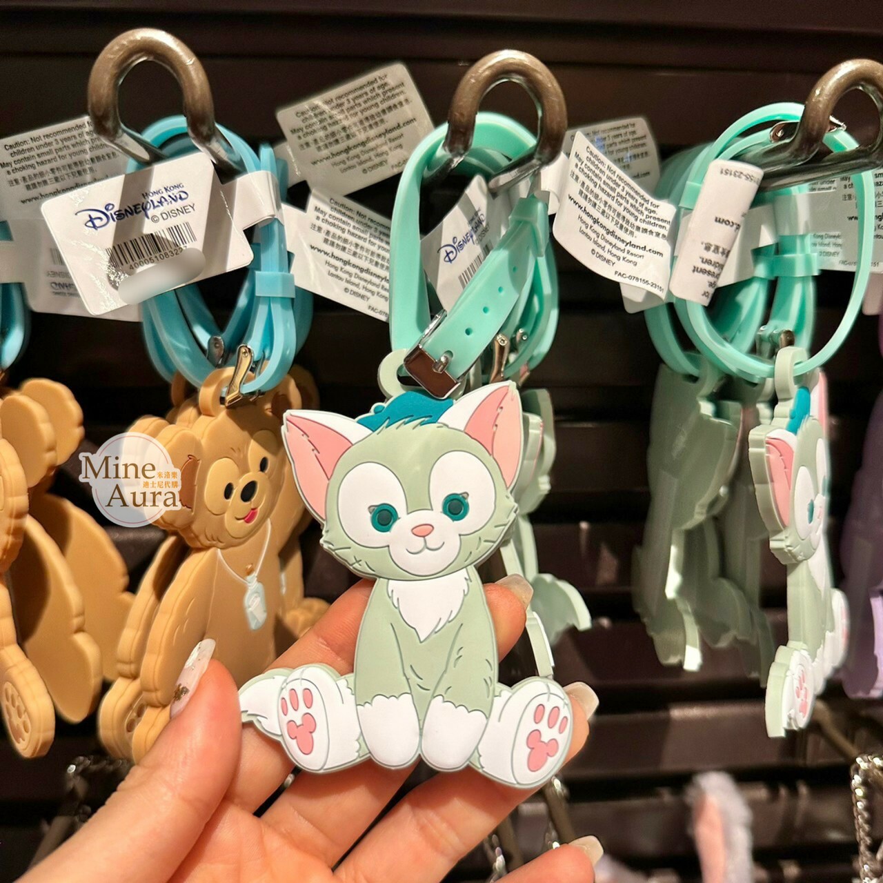 傑拉托尼 畫家貓 Gelatoni 坐姿 造型 行李吊牌 -香港迪士尼樂園