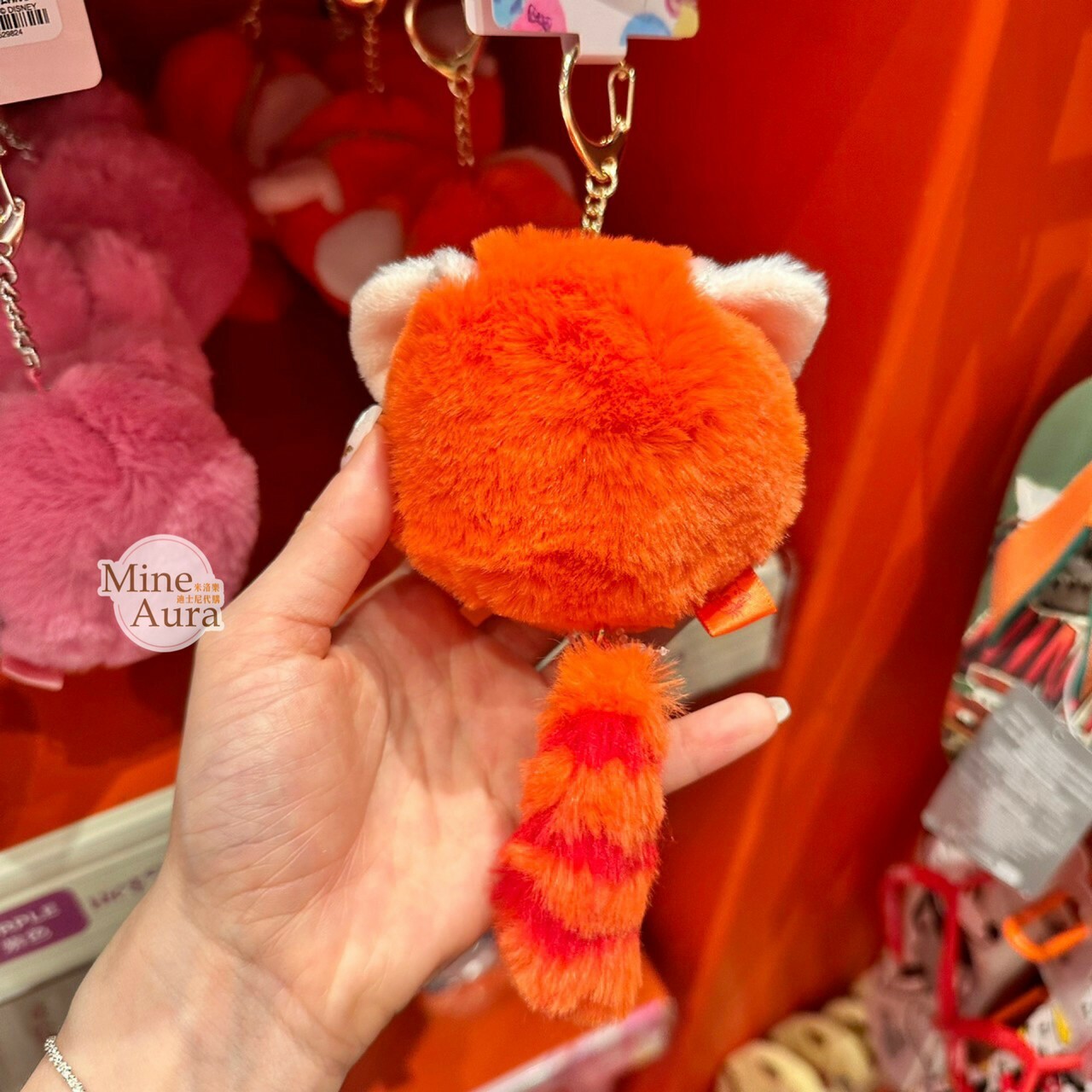 紅熊貓 美美 Meilin 絨毛毛球 絨毛毛球 耳朵 尾巴 造型 零錢包 鑰匙圈 吊飾 青春養成記 Turning Red -香港迪士尼樂園