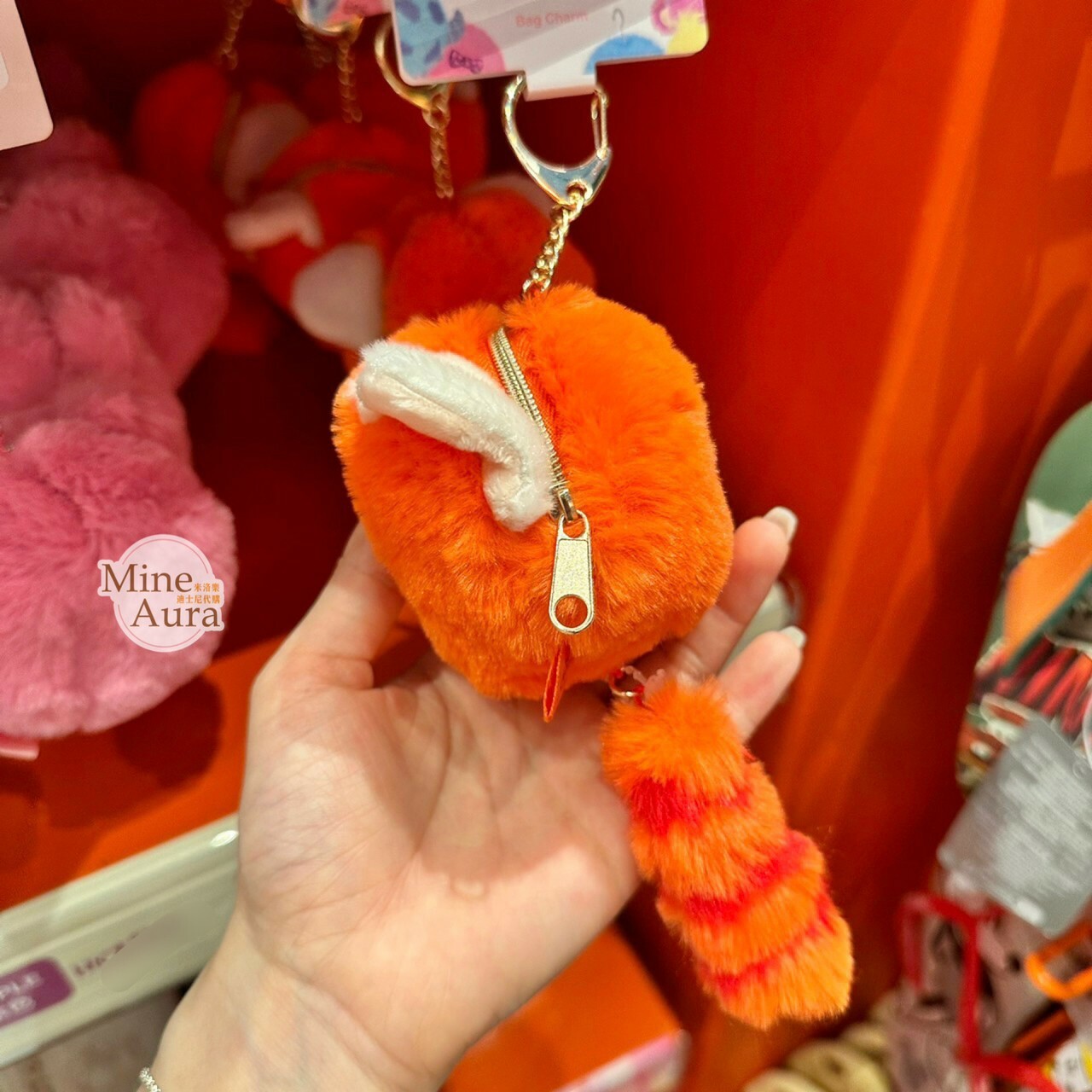 紅熊貓 美美 Meilin 絨毛毛球 絨毛毛球 耳朵 尾巴 造型 零錢包 鑰匙圈 吊飾 青春養成記 Turning Red -香港迪士尼樂園