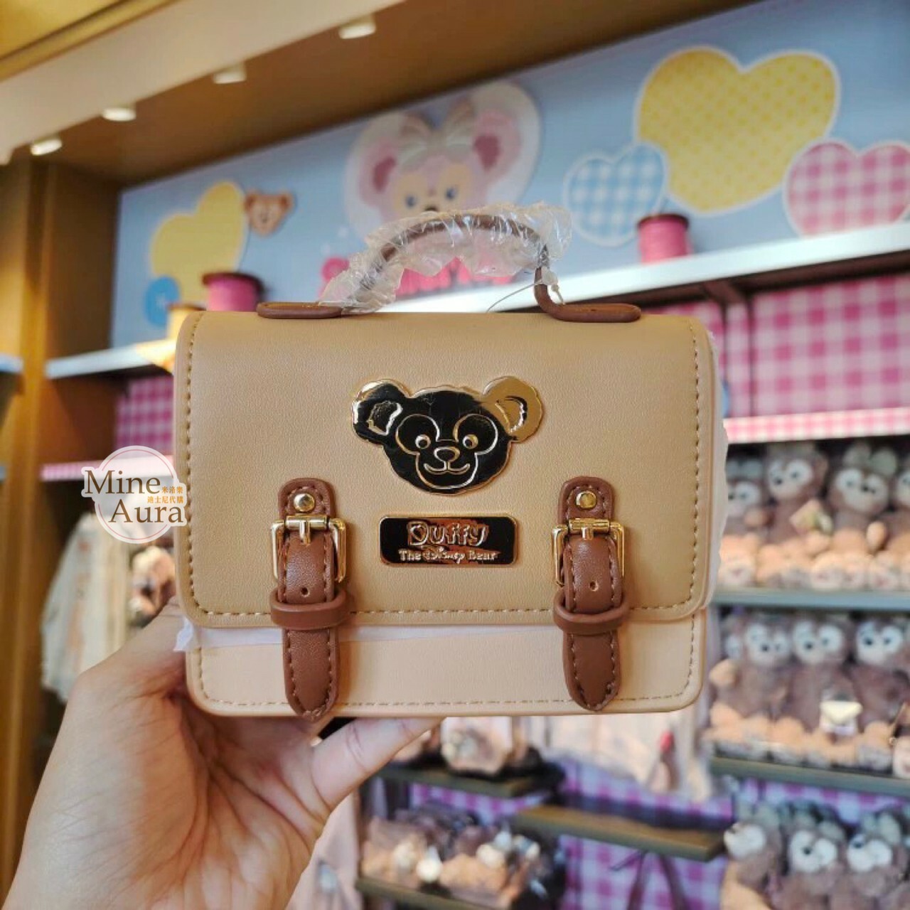 (限時特價) 達菲 Duffy 鐵牌 可愛 手提箱 造型 2way小包 迷你包 -上海迪士尼樂園