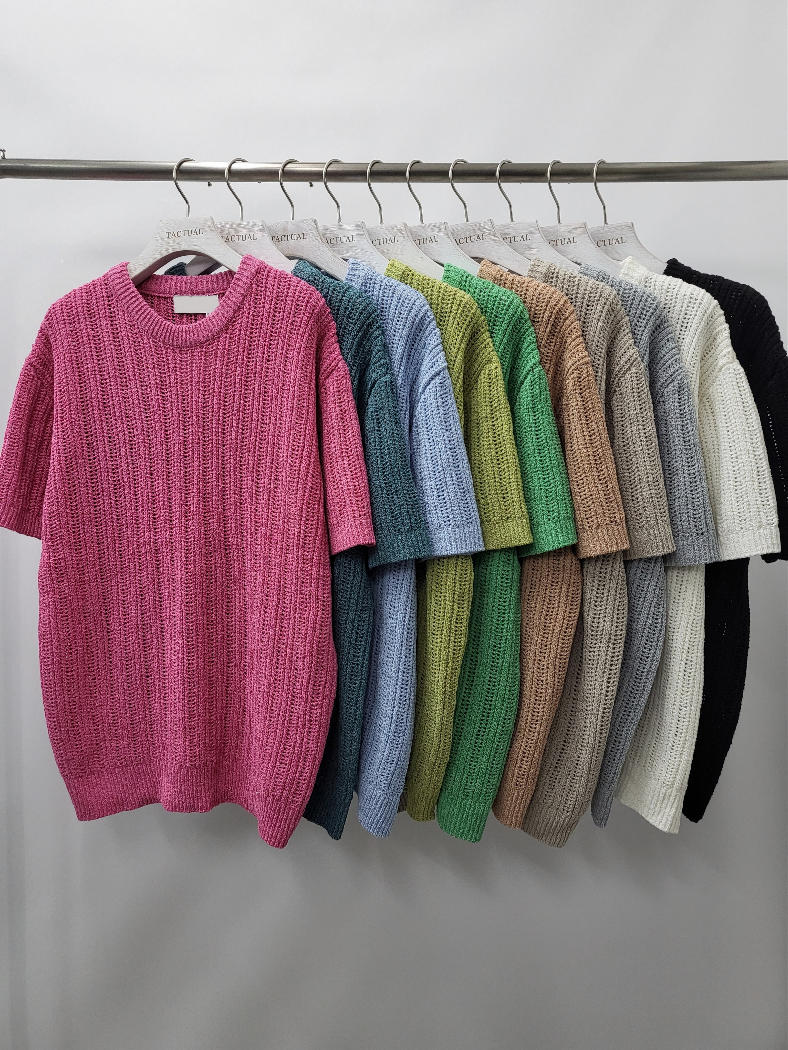 淨色圓領針織短袖Tee T5108