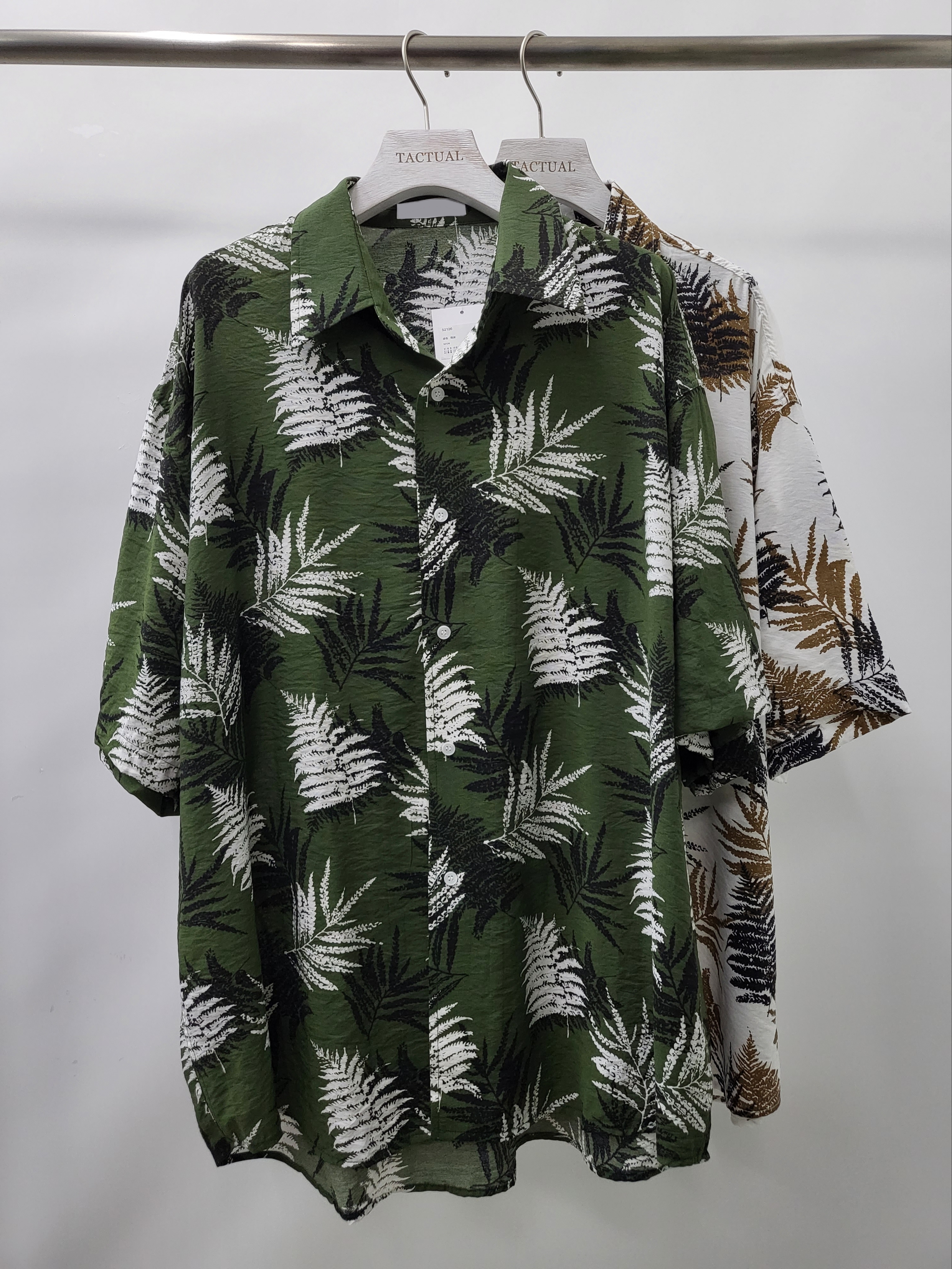 樹葉圖案短袖恤衫 S2126