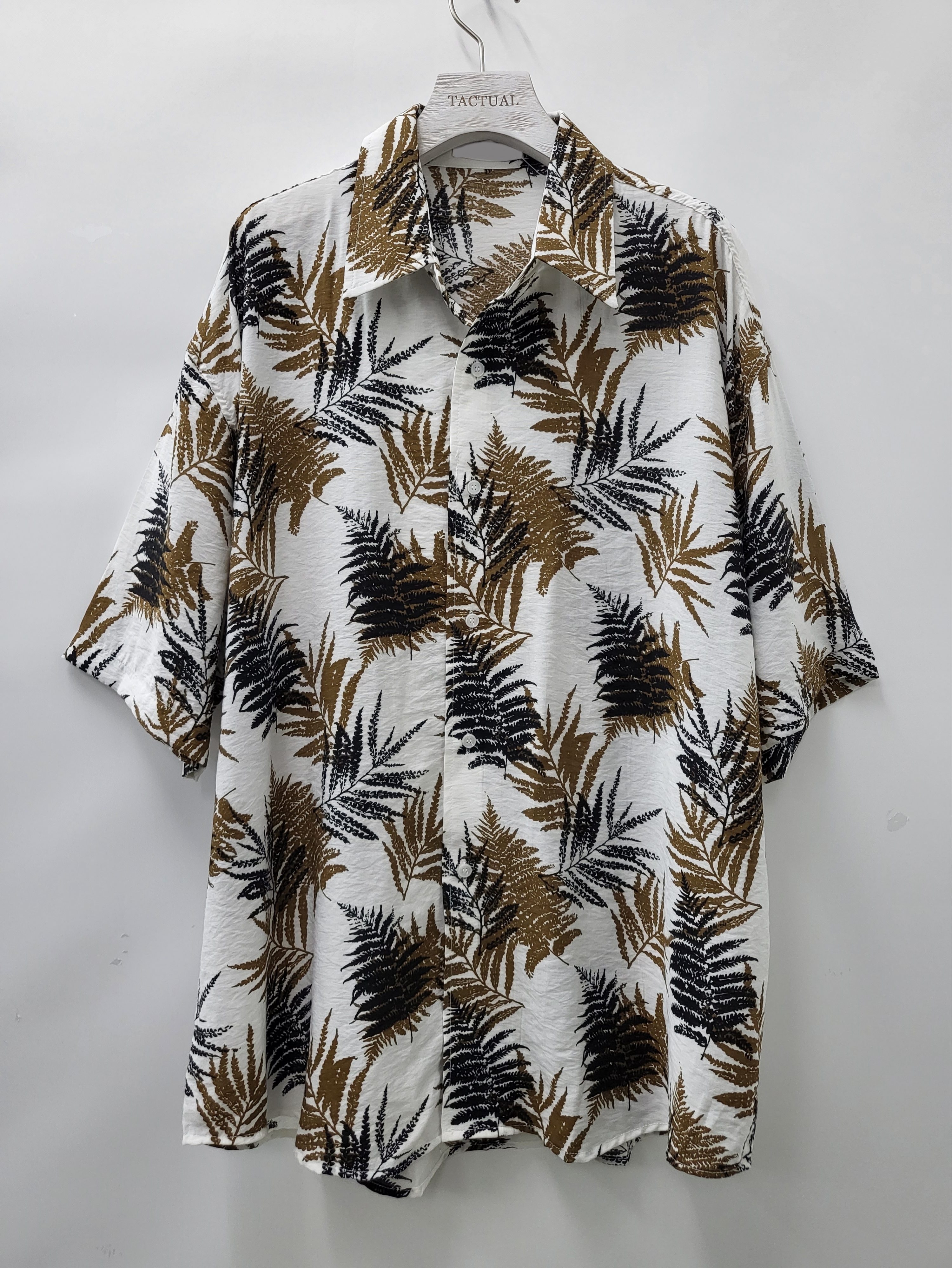 樹葉圖案短袖恤衫 S2126