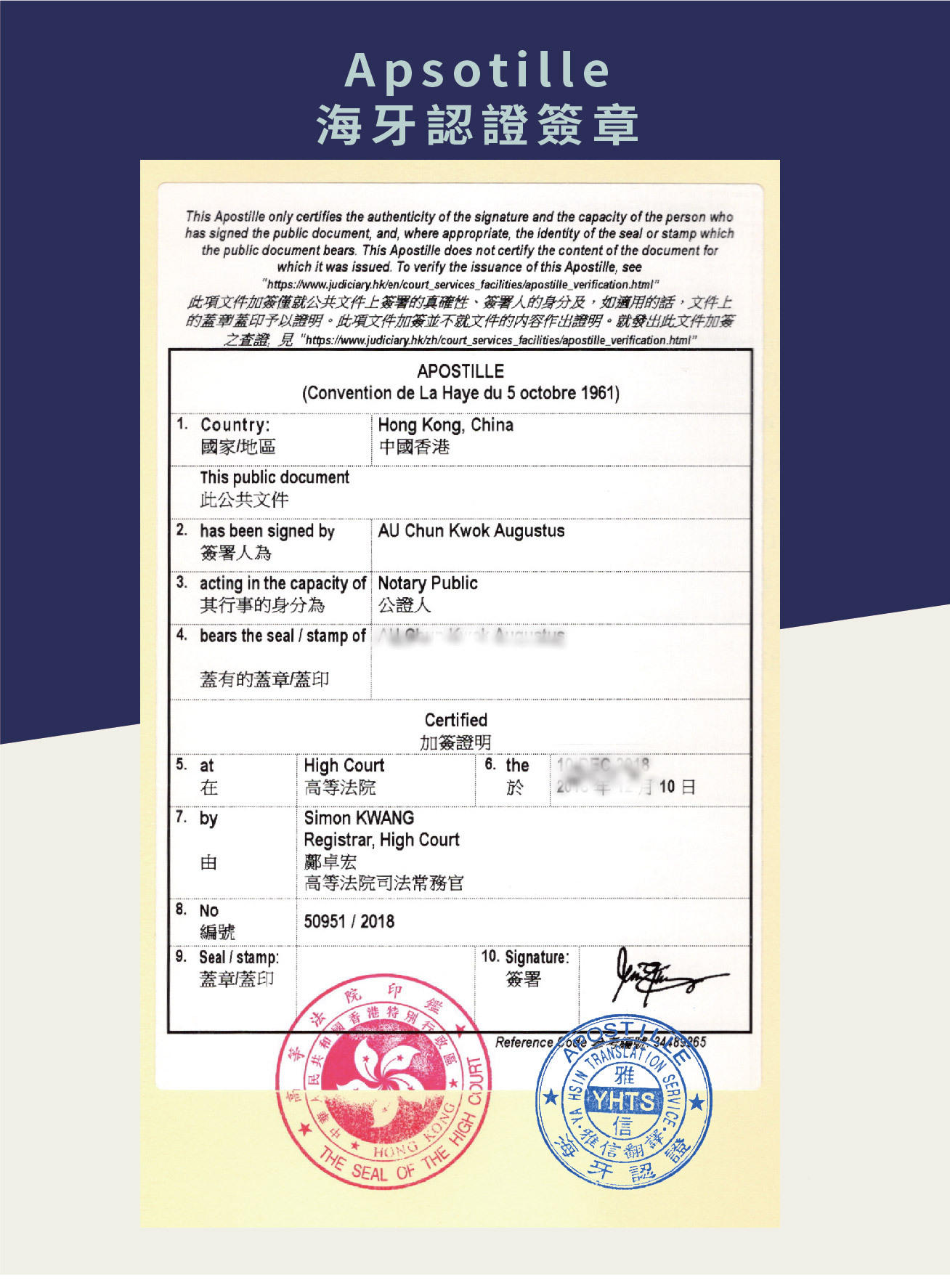 海牙認證 Apostille