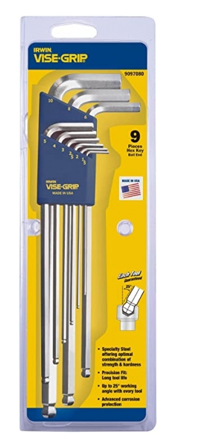 "IRWIN" 加長波頭六角匙-(白叻公制)