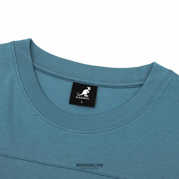 【下殺↘ $399】KANGOL 短袖 短T 中性 涼感 藍 後背大LOGO 下擺條碼標籤 6225101989