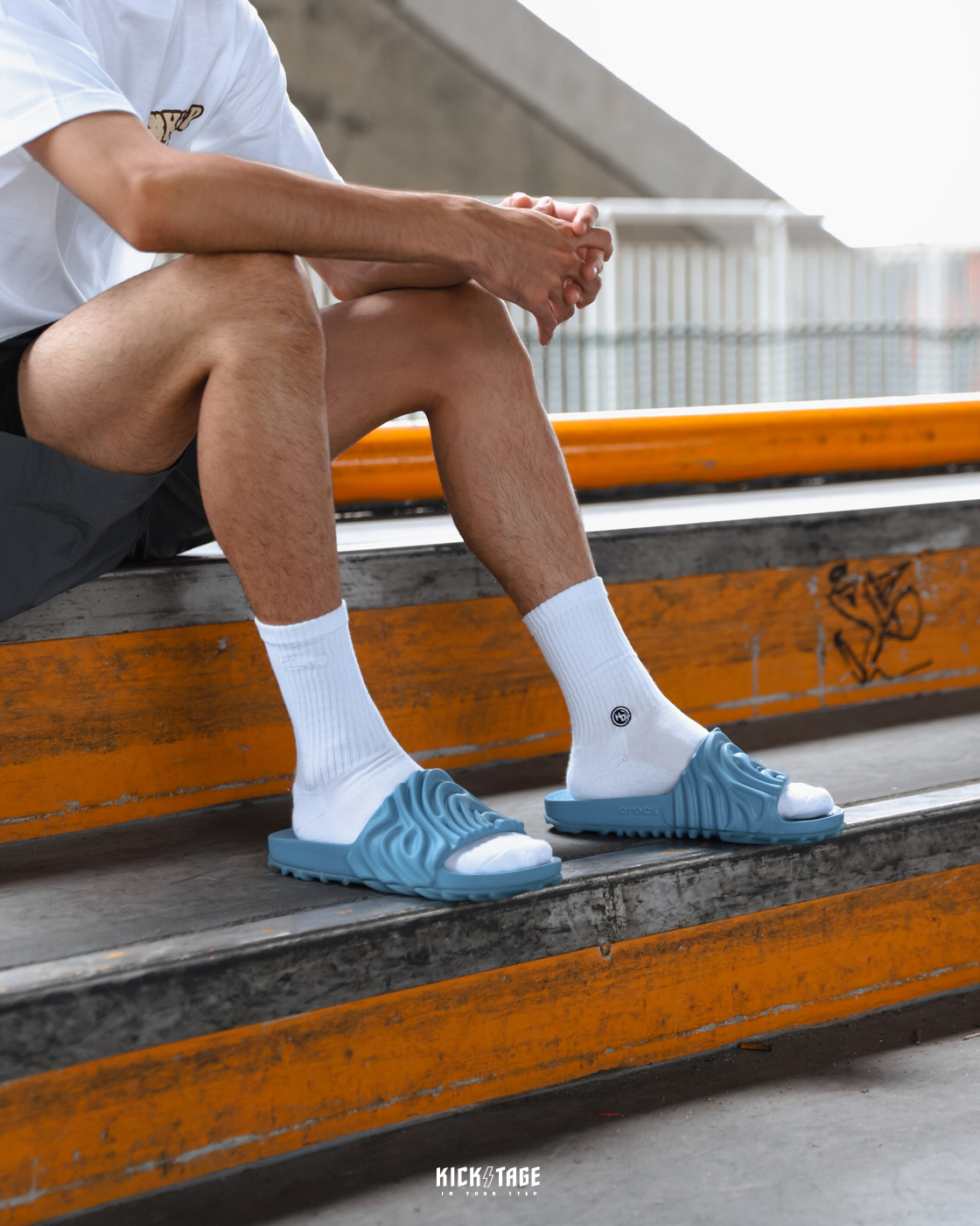 [店內現貨] Salehe Bembury x Crocs Pollex Slide In “Tashmoo” 海洋藍 聯名款 果汁 指紋鞋 果凍 魔鬼氈 水鞋 涼鞋【208685-4OH】