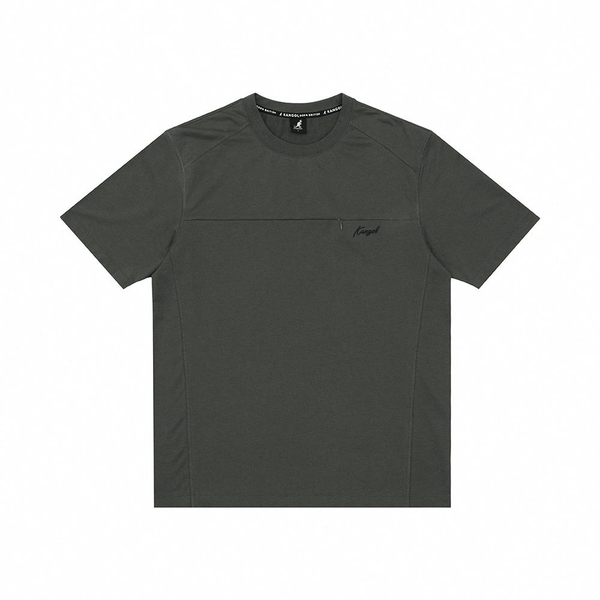 【下殺↘ $399】KANGOL 短袖 短T 中性 深灰 草寫LOGO 拉鍊口袋 男  6225100613