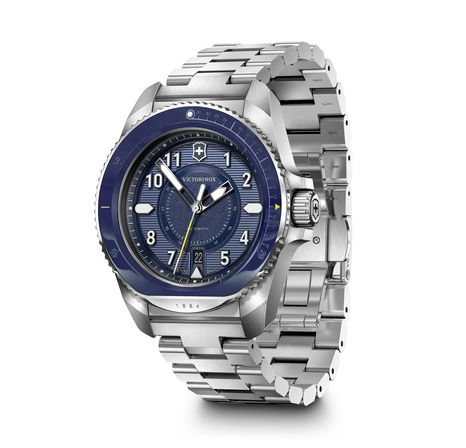 萬年鐘錶 - VICTORINOX SWISS ARMY 瑞士維氏   JOURNEY 1884  200米潛水機械男錶  242010 錶徑 : 43mm