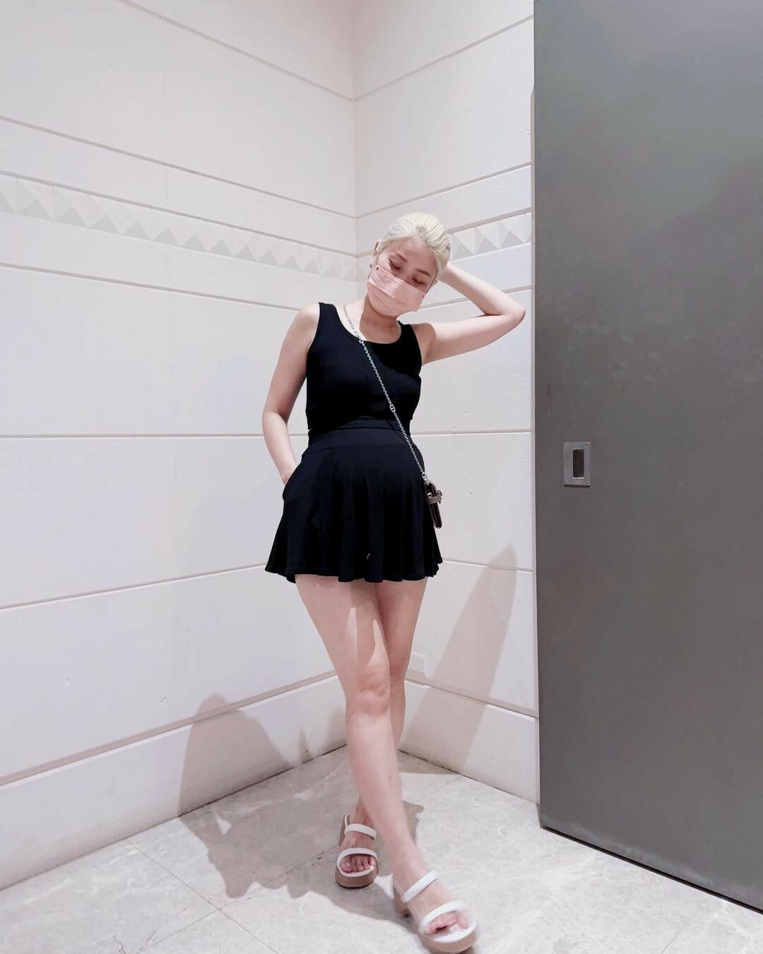 休閒棉質短背心+褲裙(套裝)