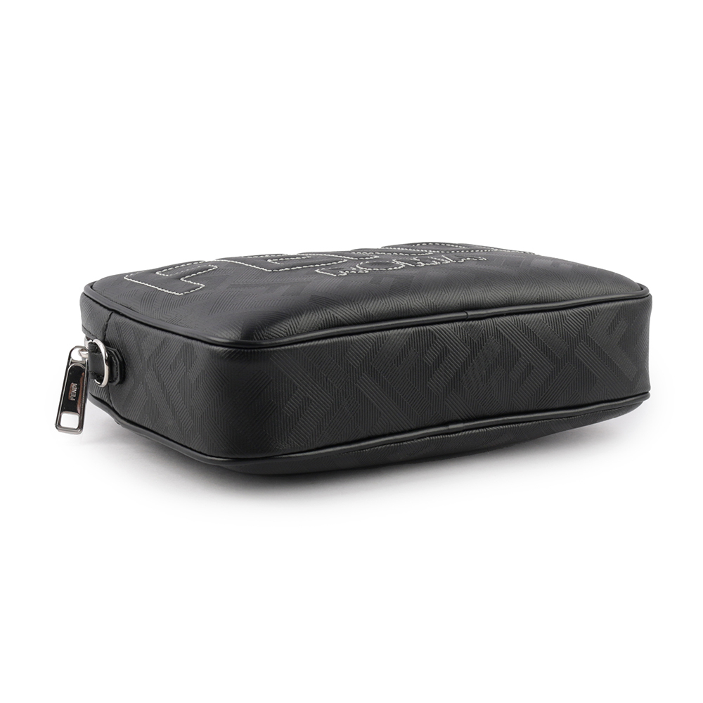 【FENDI】FF Logo Shadow 皮革相機斜背包(黑色) 7M0286 AP15 F0GXN