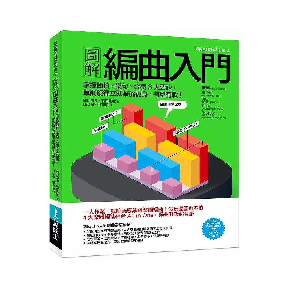 易博士 易博士 / 圖解編曲入門：掌握節拍、樂句、合奏3大要訣，單調旋律立即華麗變身，有型有款！ — 三峽配件 / 週邊｜YA! 玩音樂