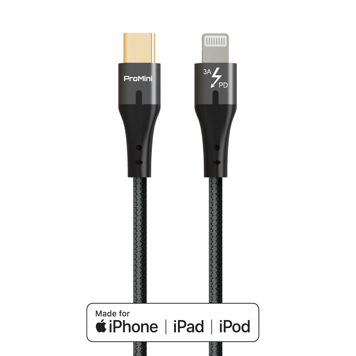 ProMini Type-C to Lightning 20AWG MFi 快充銅製 PD 數據傳輸線