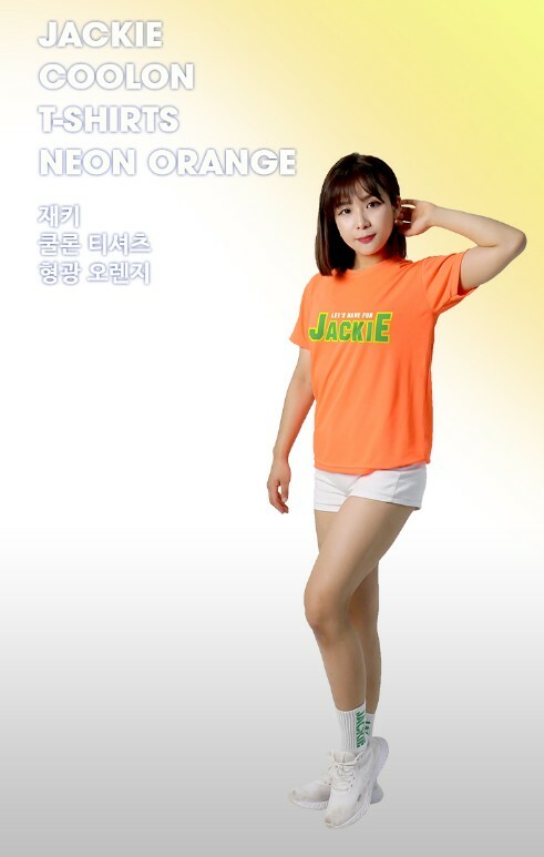 JACKIE螢光橘復古字體T-SHIRT