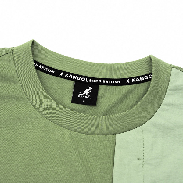 【下殺↘ $399】KANGOL 短袖 短T 中性 黑/綠 落肩 拼接 6225101220 6225101272