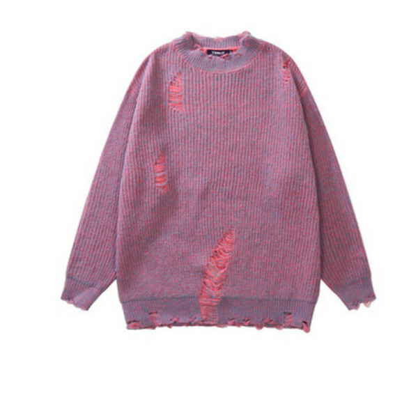 Ripped crewneck sweater