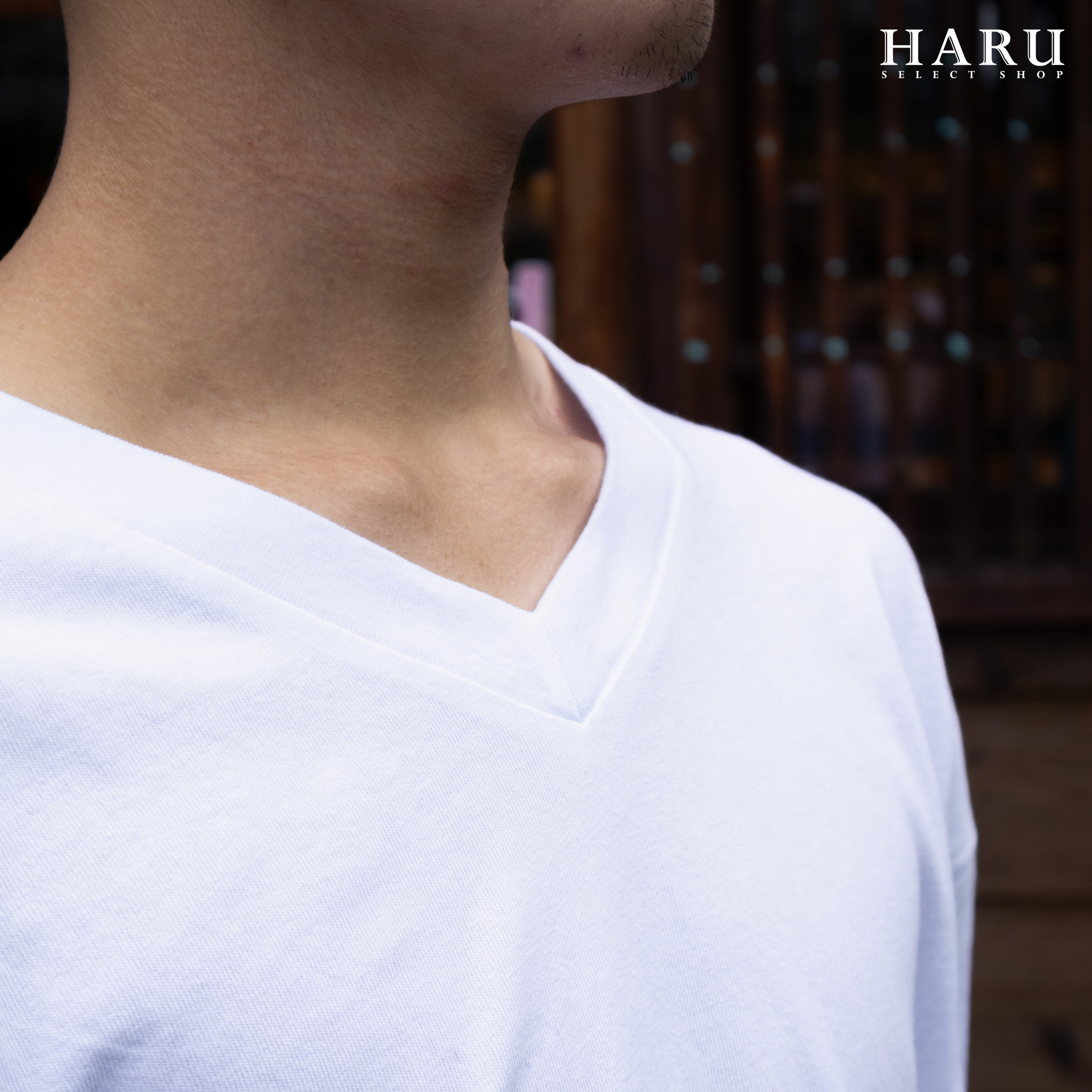 日本境內限定NAUTICA JP 長谷川昭雄oversize 純白圓領灰色V領短