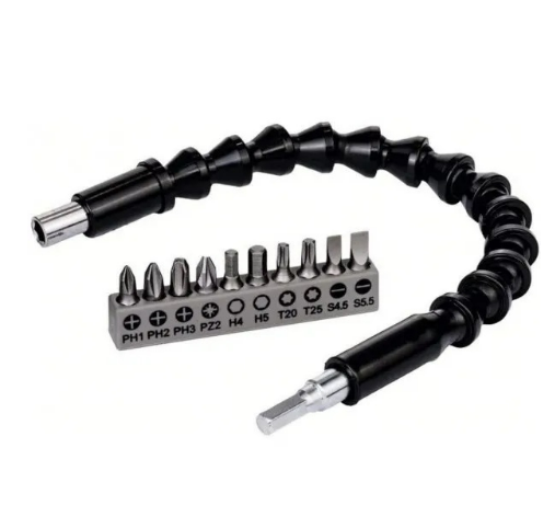 "BOSCH" (300mm長)可彎曲軟軸批咀駁桿連批咀套裝