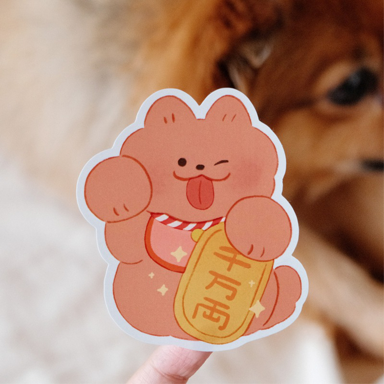 Hoi ホーイ｜絕版｜防水大貼紙｜招財招福咚粒｜招財咚咚