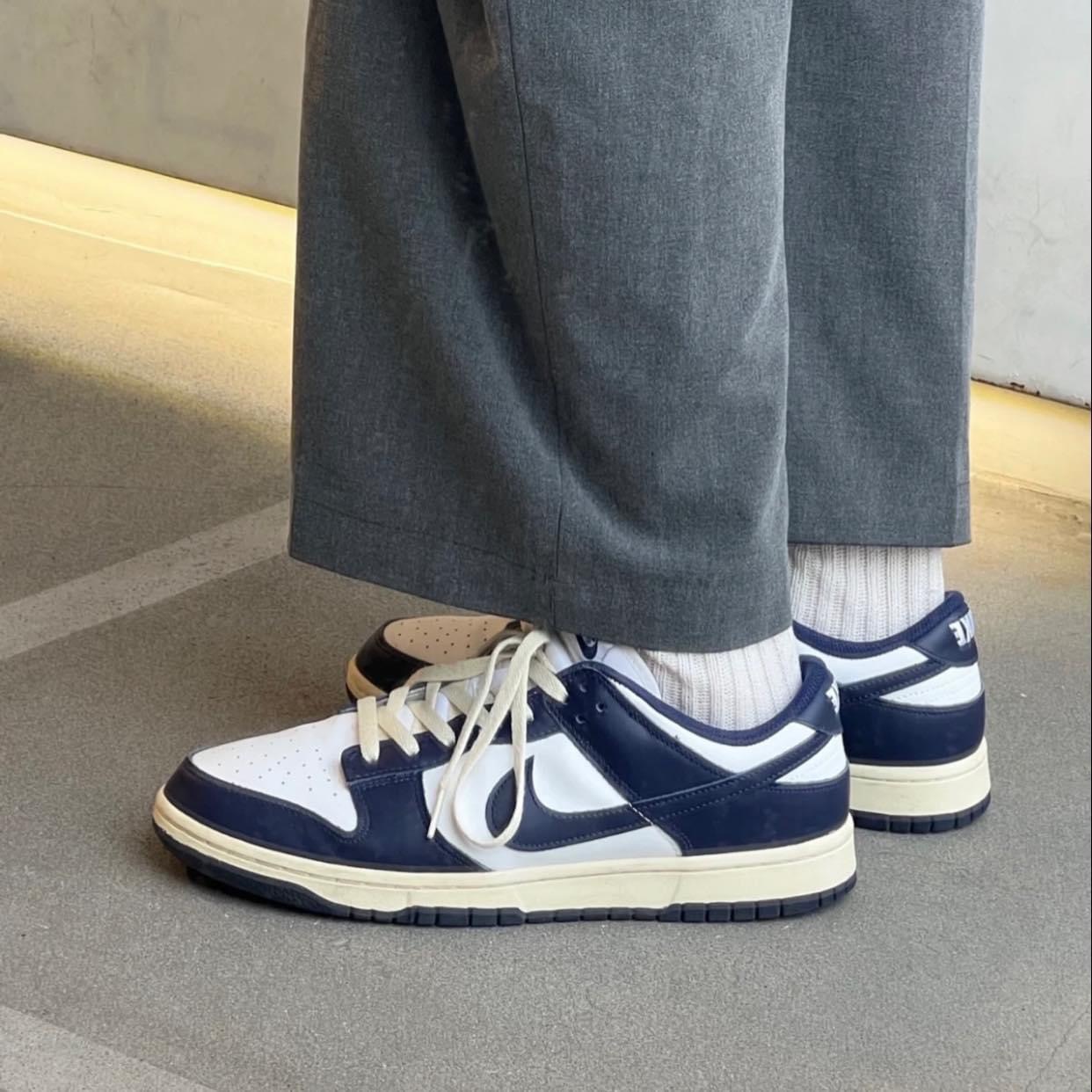 NIKE DUNK LOW "VINTAGE NAVY"  深藍 奶油底 海軍藍 亮皮  FN7197-100