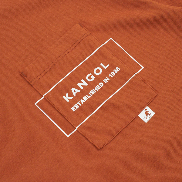【下殺↘ $499】KANGOL 短袖 短T 橘棕 口袋 1938 復古 休閒 男 6325102652