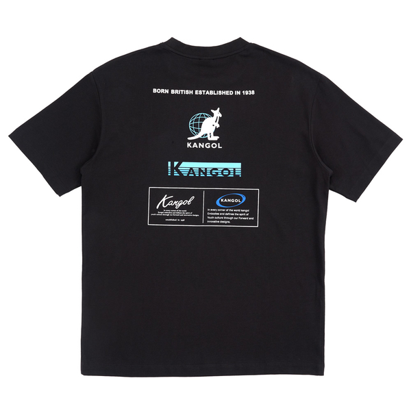 【下殺↘ $499】KANGOL 短袖 短T 黑 藍 後LOGO 1938 復古 休閒 男 6325102710