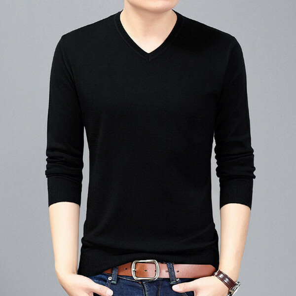 V-neck pullover sweater